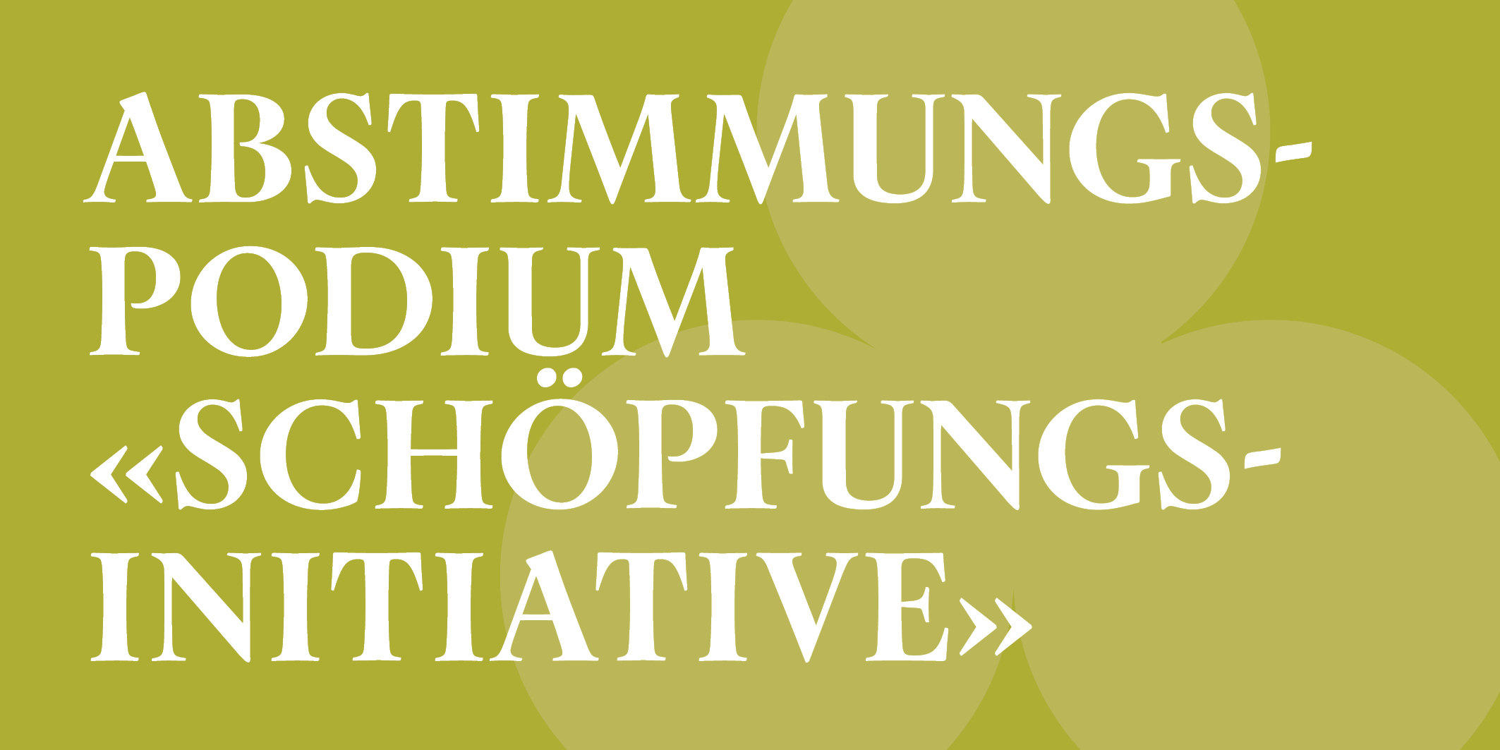 Abstimmungs Podium Schöpfungs Initiative © 2026 Kloster Kappel